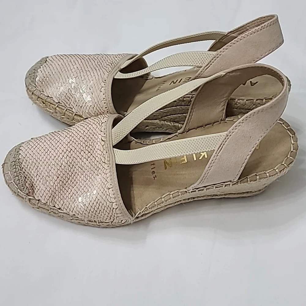 Anne Klein Abbey Sequin Espadrille Wedge Sandals Sz. 8M